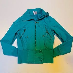 Stella Starr women’s Jeans style Jacket sz M Teal Color. Cotton